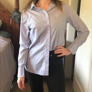 Oversized light blue button-down